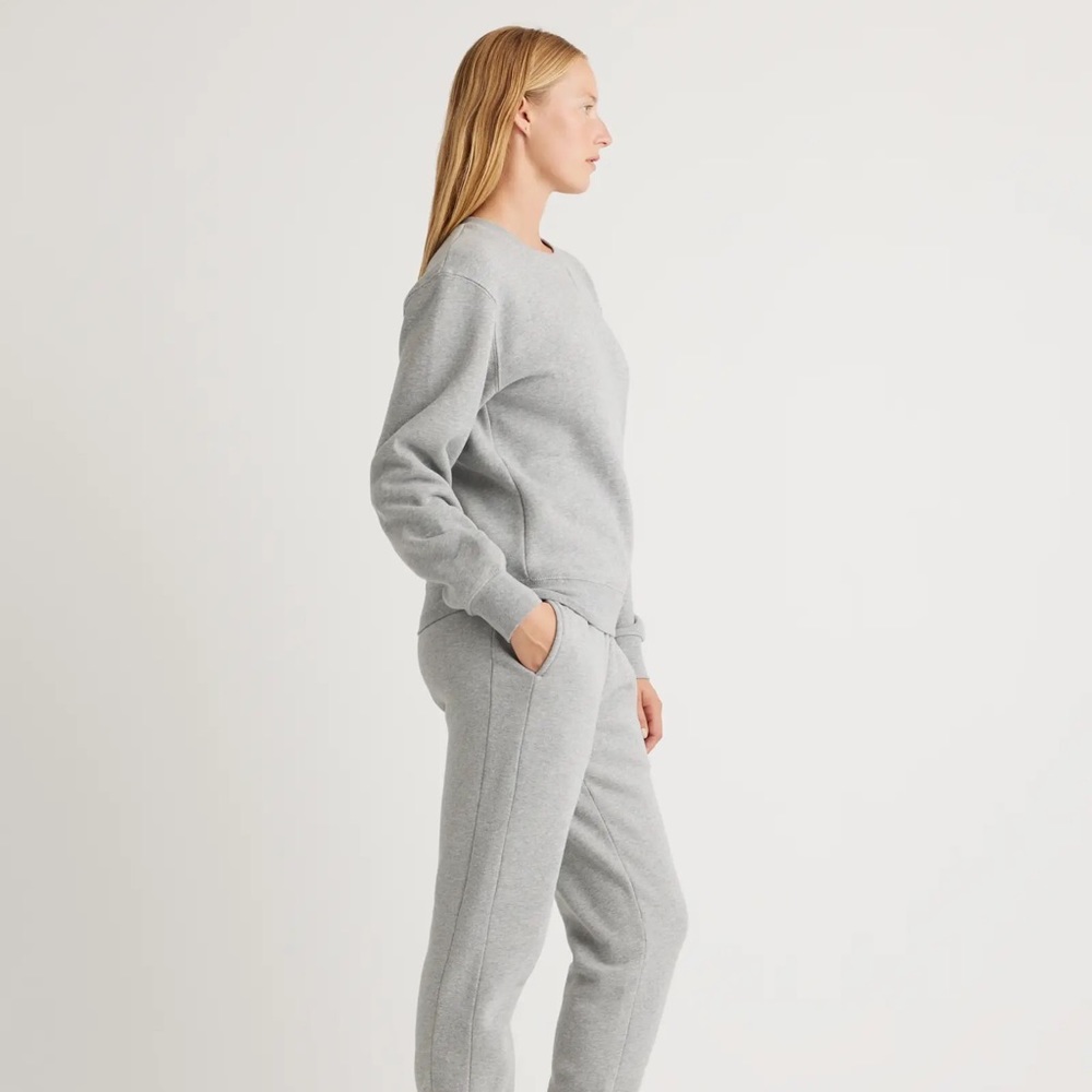 NEW Quince Organic Heavyweight Fleece Boyfriend Crew Sz XS - Picture 4 of 8